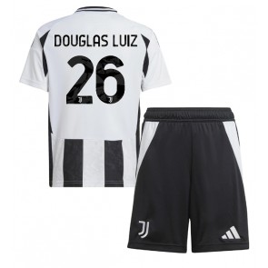 Billiga Juventus Douglas Luiz #26 Hemmatröja Barn 2024-25 Kortärmad (+ Korta byxor)